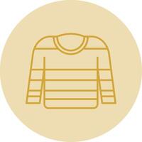 Maglione linea giallo cerchio icona vettore