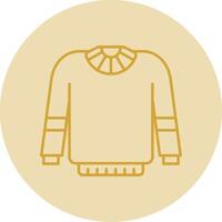 maglione linea giallo cerchio icona vettore
