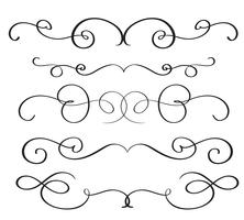 arte calligrafia fiorire di spirali decorativi vintage per il design. Illustrazione vettoriale EPS10