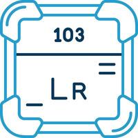 lawrencium linea blu Due colore icona vettore