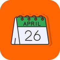 26th di aprile pieno arancia sfondo icona vettore
