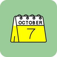 7 ° di ottobre pieno giallo icona vettore