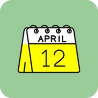 12 ° di aprile pieno giallo icona vettore