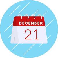 21 di dicembre piatto blu cerchio icona vettore