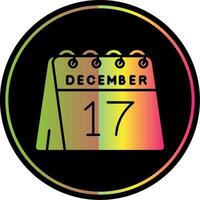 17 ° di dicembre glifo dovuto colore icona vettore