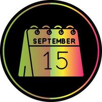 15 di settembre glifo dovuto colore icona vettore