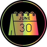 30 di giugno glifo dovuto colore icona vettore