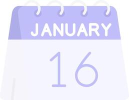 16 ° di gennaio piatto leggero icona vettore