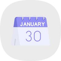 30 di gennaio piatto curva icona vettore