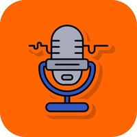 microfono pieno arancia sfondo icona vettore