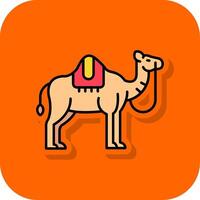 cammello pieno arancia sfondo icona vettore