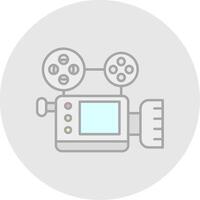video telecamera linea pieno leggero cerchio icona vettore