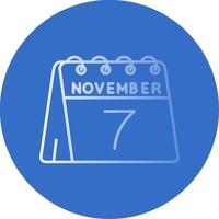 7 ° di novembre pendenza linea cerchio icona vettore