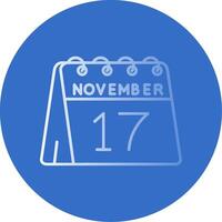 17 ° di novembre pendenza linea cerchio icona vettore