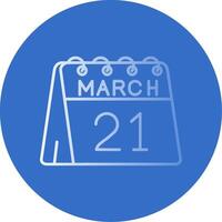 21 di marzo pendenza linea cerchio icona vettore