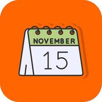 15 di novembre pieno arancia sfondo icona vettore