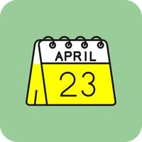 23 di aprile pieno giallo icona vettore