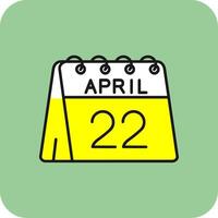 22 di aprile pieno giallo icona vettore