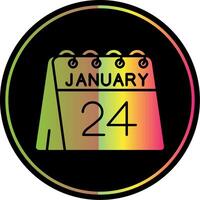 24 di gennaio glifo dovuto colore icona vettore