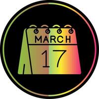 17 ° di marzo glifo dovuto colore icona vettore