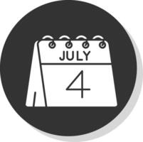 4 ° di luglio glifo grigio cerchio icona vettore