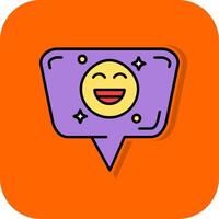 emoji pieno arancia sfondo icona vettore