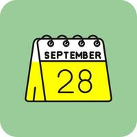 28th di settembre pieno giallo icona vettore