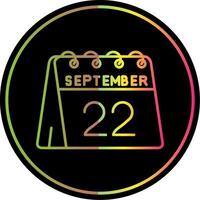 22 di settembre linea pendenza dovuto colore icona vettore