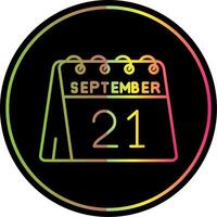 21 di settembre linea pendenza dovuto colore icona vettore