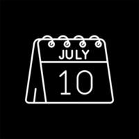 10 ° di luglio linea rovesciato icona vettore