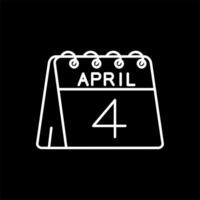 4 ° di aprile linea rovesciato icona vettore