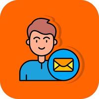 e-mail pieno arancia sfondo icona vettore
