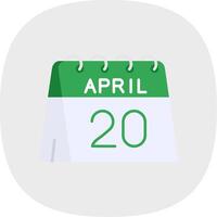 20 di aprile piatto curva icona vettore