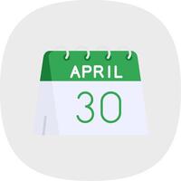 30 di aprile piatto curva icona vettore