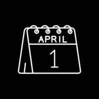 1 ° di aprile linea rovesciato icona vettore