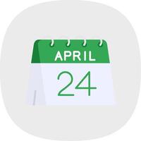 24 di aprile piatto curva icona vettore
