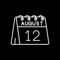 12 ° di agosto linea rovesciato icona vettore