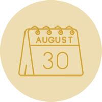 30 di agosto linea giallo cerchio icona vettore