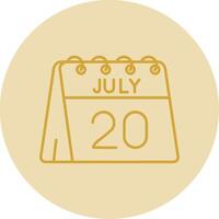 20 di luglio linea giallo cerchio icona vettore