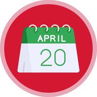 20 di aprile piatto Multi cerchio icona vettore