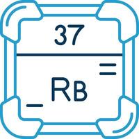 rubidio linea blu Due colore icona vettore