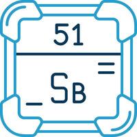 antimonio linea blu Due colore icona vettore