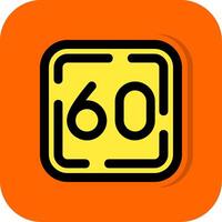 sessanta pieno arancia sfondo icona vettore
