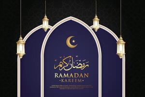 vettore elegante lussuoso Ramadan, eid al-fitr, islamico sfondo decorativo saluto carta