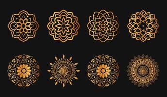 mandala. lusso d'oro il giro ornamento modello. alcanna tatuaggio mandala. mehndi stile. lusso mandala, d'oro modello vettore