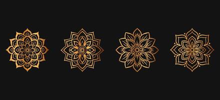 mandala. lusso d'oro il giro ornamento modello. alcanna tatuaggio mandala. mehndi stile. lusso mandala, d'oro modello vettore