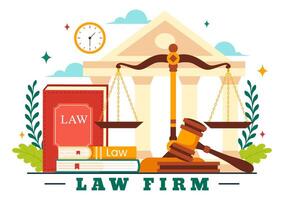 legge azienda Servizi vettore illustrazione con giustizia, legale consiglio, giudizio e avvocato consulente nel piatto cartone animato sfondo design