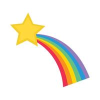 illustrazione di arcobaleno con stella vettore