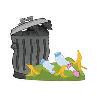illustrazione di spazzatura bidone pieno vettore
