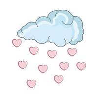 illustrazione di nube con cuore vettore